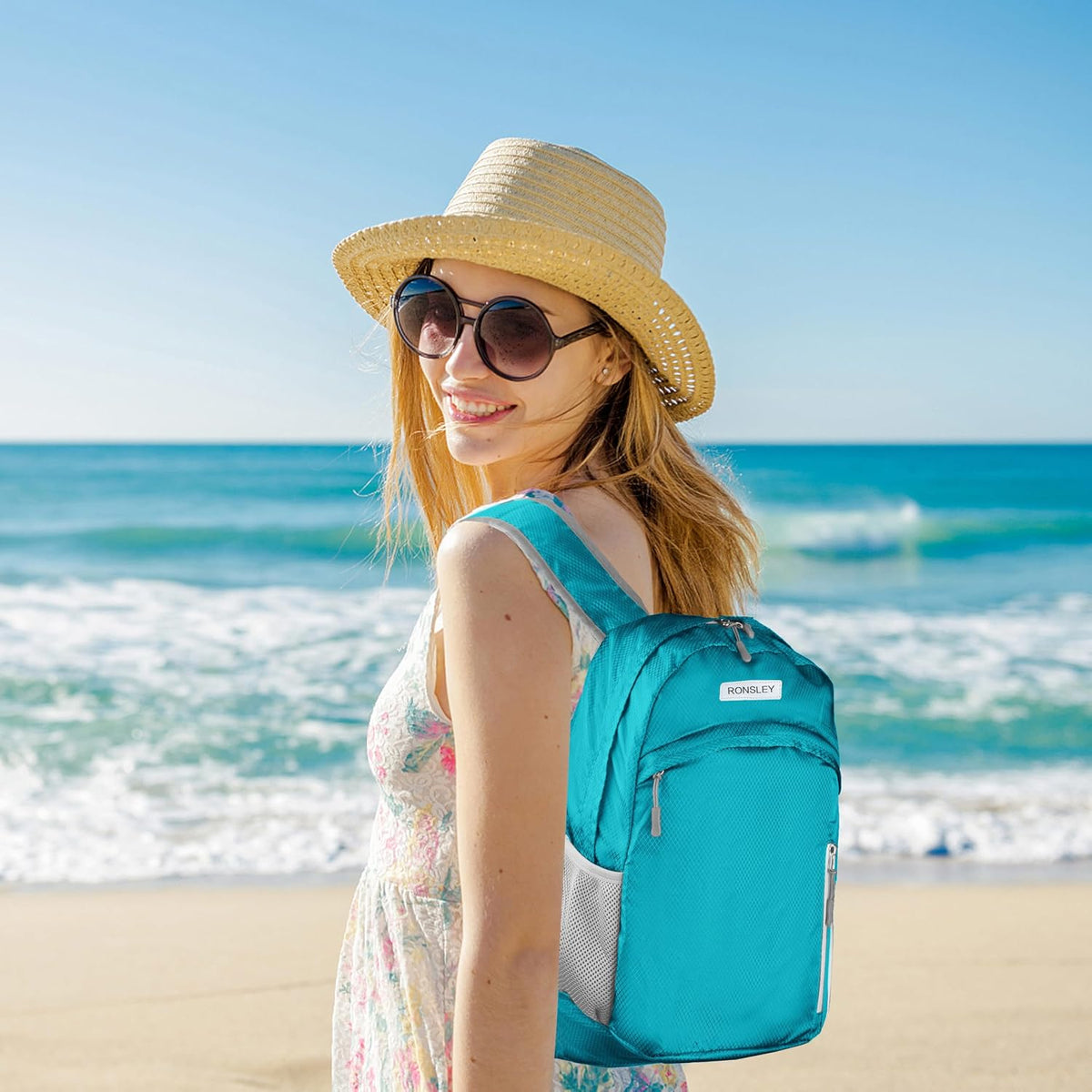 Waterproof Foldable Backpack Dry Storage Lightweight Daypack 35L Outdoor Backpack Hiking Backpackfor Beach Men Women Hot Pink