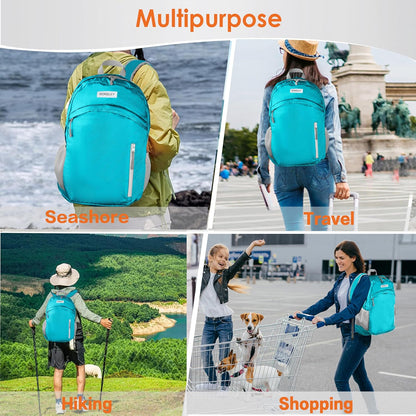 Waterproof Foldable Backpack Dry Storage Lightweight Daypack 35L Outdoor Backpack Hiking Backpackfor Beach Men Women Hot Pink