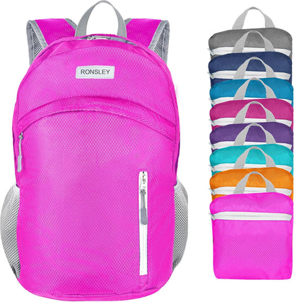 Waterproof Foldable Backpack Dry Storage Lightweight Daypack 35L Outdoor Backpack Hiking Backpackfor Beach Men Women Hot Pink
