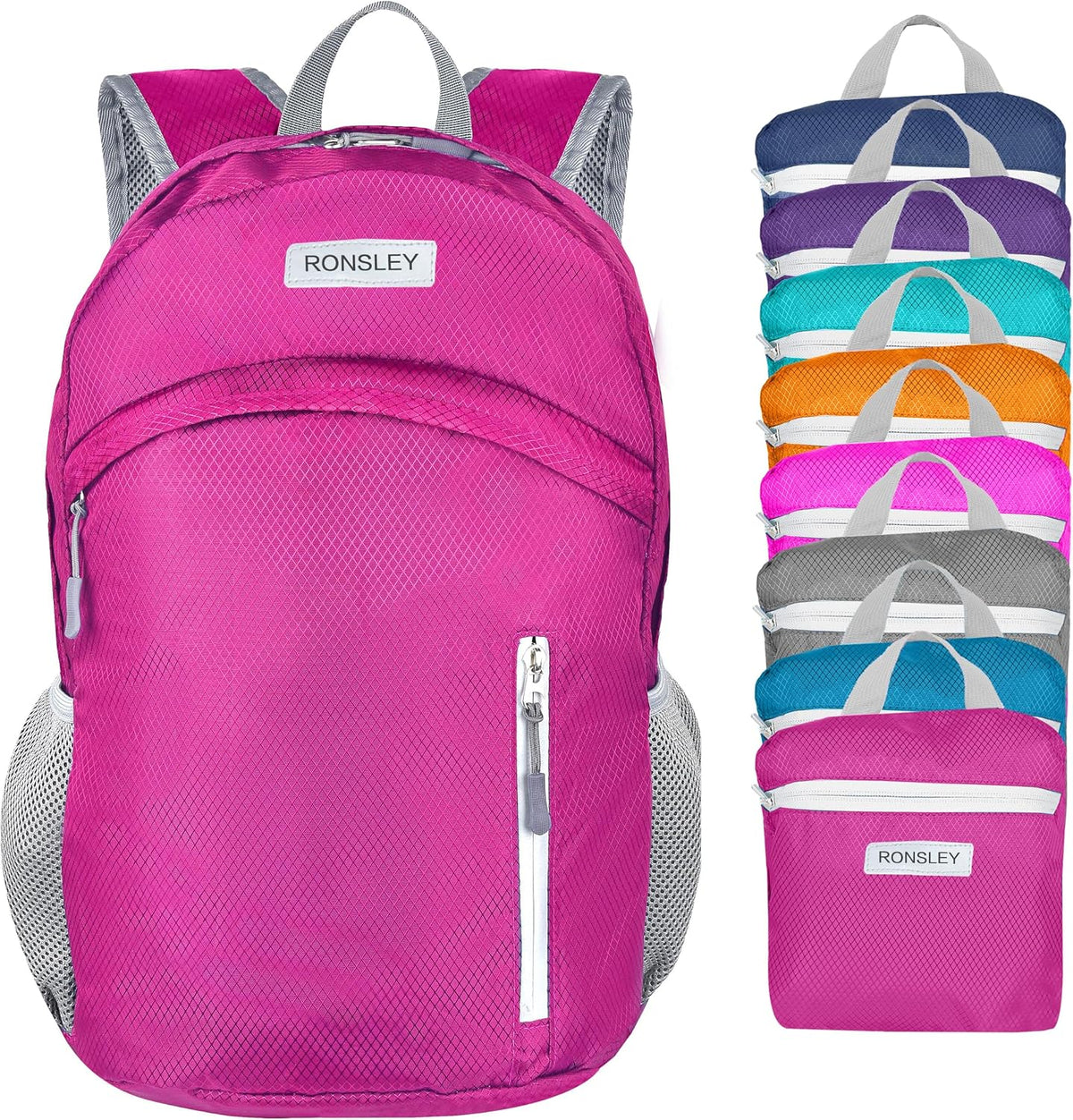 Waterproof Foldable Backpack Dry Storage Lightweight Daypack 35L Outdoor Backpack Hiking Backpackfor Beach Men Women Hot Pink