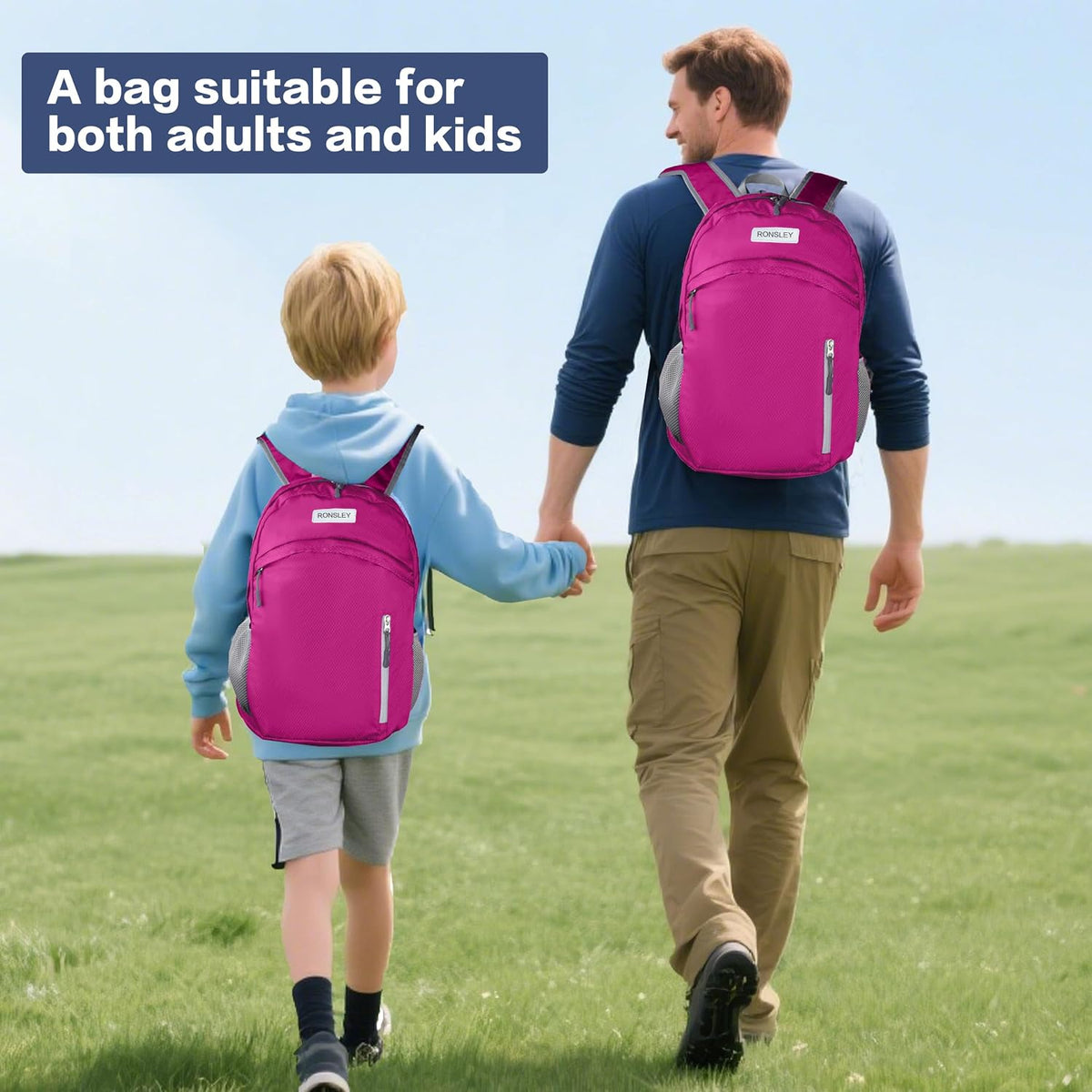 Waterproof Foldable Backpack Dry Storage Lightweight Daypack 35L Outdoor Backpack Hiking Backpackfor Beach Men Women Hot Pink