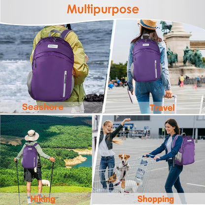 Waterproof Foldable Backpack Dry Storage Lightweight Daypack 35L Outdoor Backpack Hiking Backpackfor Beach Men Women Hot Pink