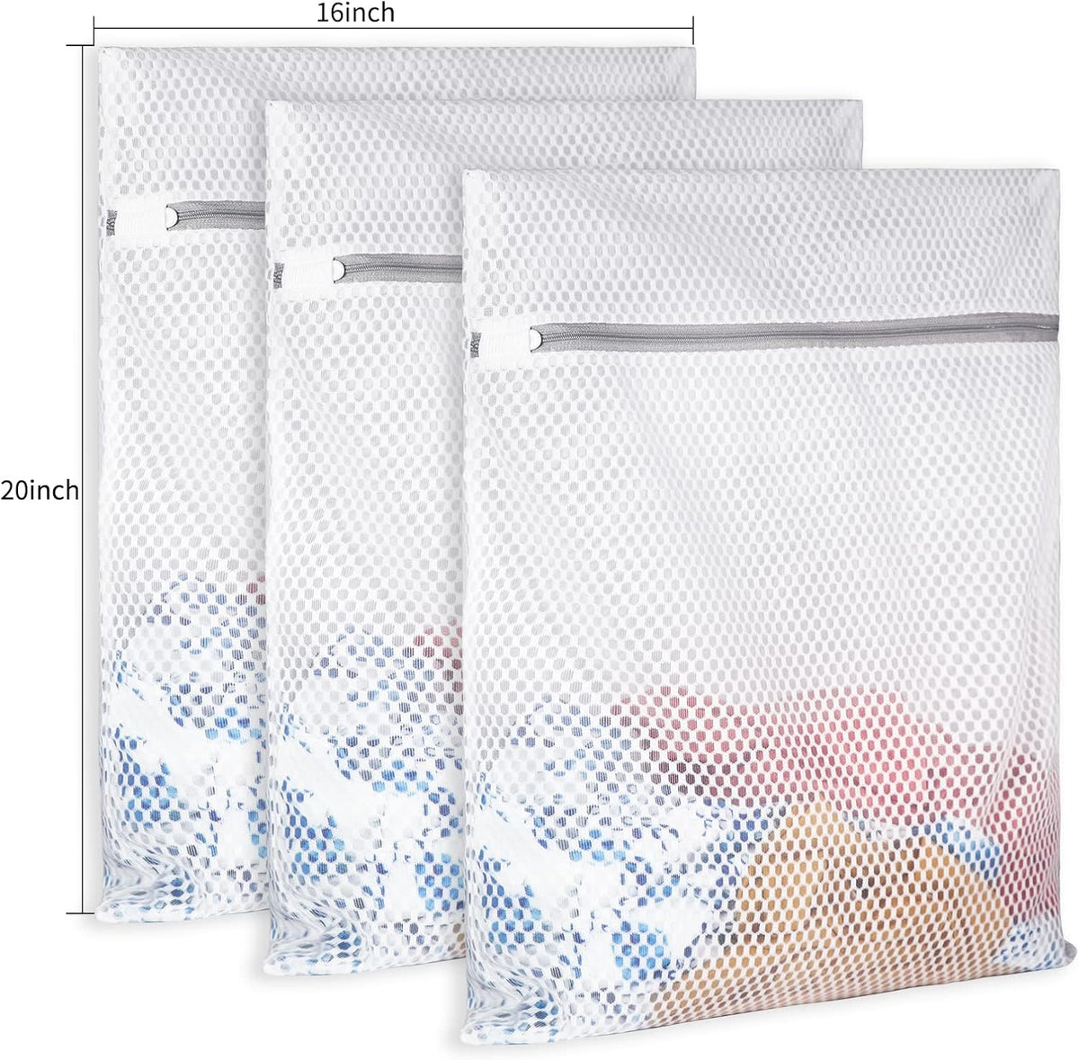 2 XX-Large Honeycomb Mesh Laundry Bag Delicates Durable for Washing Machine,24 x 24 Inches lingerie bags for Laundry, Travel Storage Organize Bag for Cotton Clothes,Sheet,Sweater, Shoes