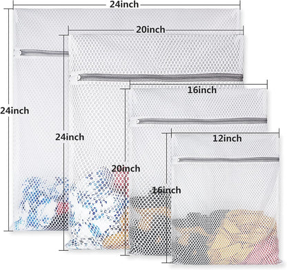2 XX-Large Honeycomb Mesh Laundry Bag Delicates Durable for Washing Machine,24 x 24 Inches lingerie bags for Laundry, Travel Storage Organize Bag for Cotton Clothes,Sheet,Sweater, Shoes