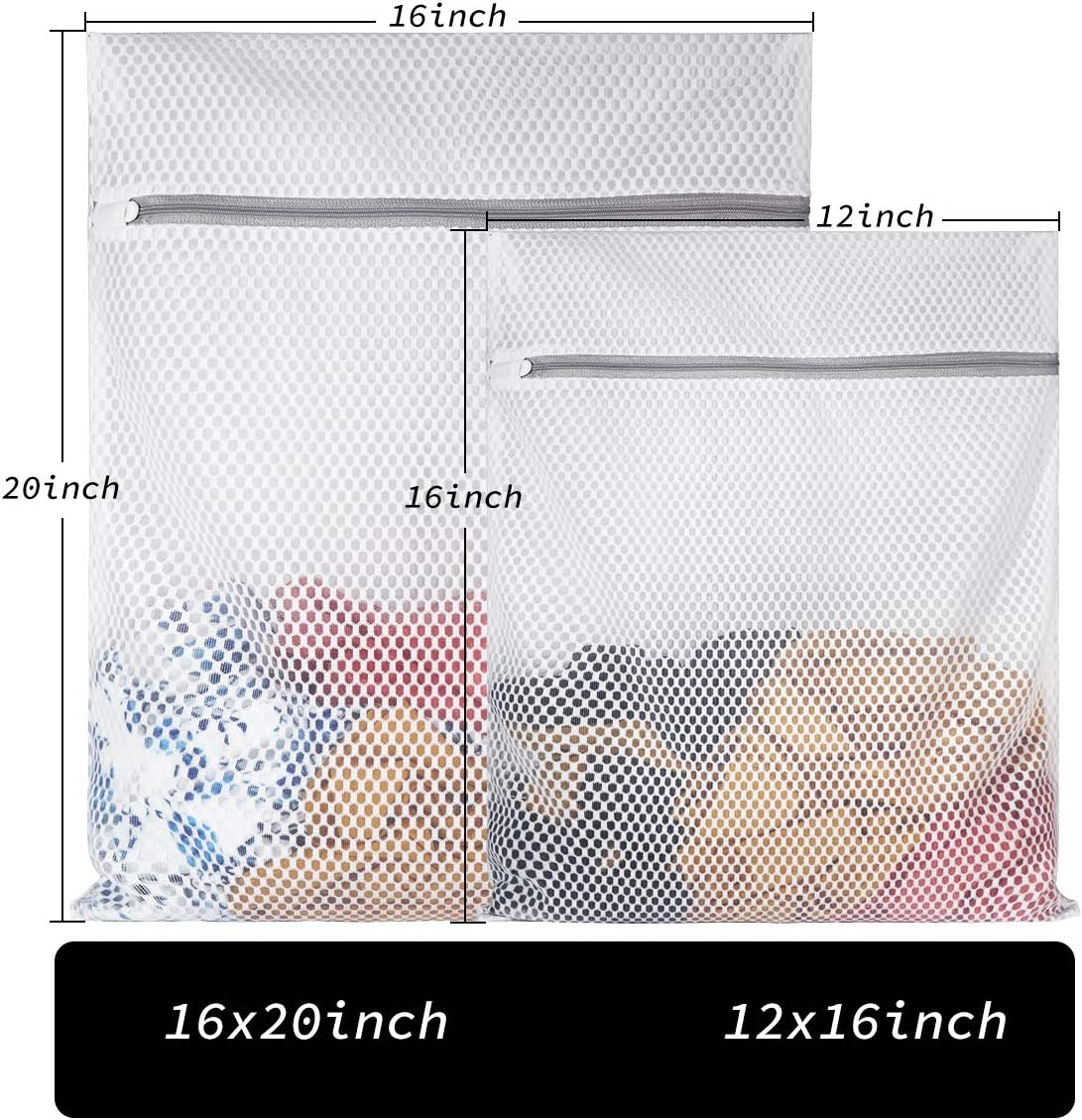 2 XX-Large Honeycomb Mesh Laundry Bag Delicates Durable for Washing Machine,24 x 24 Inches lingerie bags for Laundry, Travel Storage Organize Bag for Cotton Clothes,Sheet,Sweater, Shoes