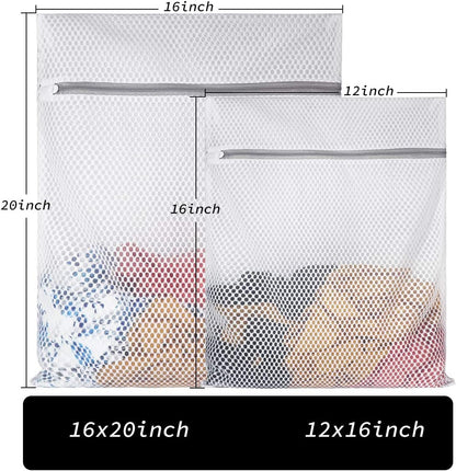 2 XX-Large Honeycomb Mesh Laundry Bag Delicates Durable for Washing Machine,24 x 24 Inches lingerie bags for Laundry, Travel Storage Organize Bag for Cotton Clothes,Sheet,Sweater, Shoes