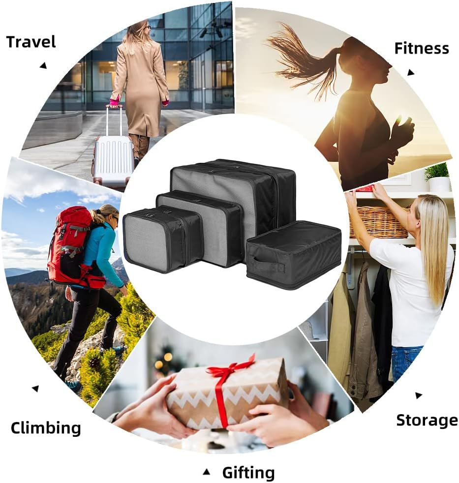 Travel Packing Cubes, Luggage Organizers with Shoe Bag