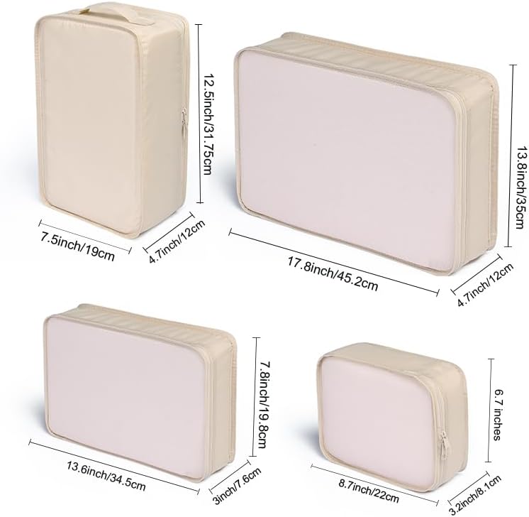 Travel Packing Cubes, Luggage Organizers with Shoe Bag