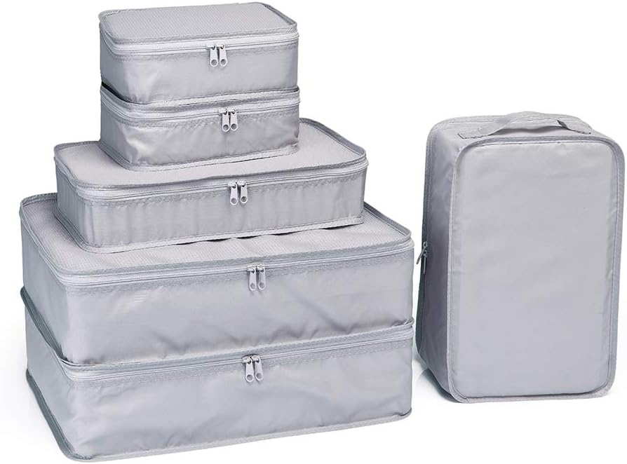 Travel Packing Cubes, Luggage Organizers with Shoe Bag