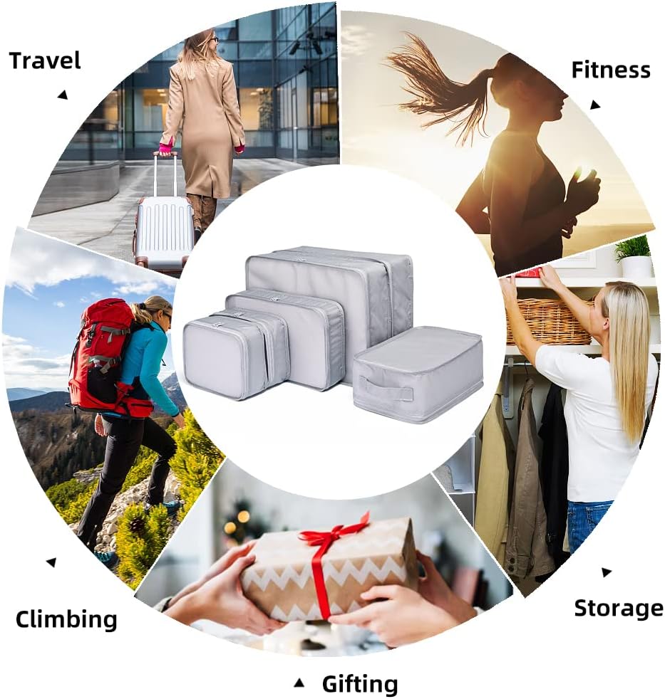 Travel Packing Cubes, Luggage Organizers with Shoe Bag