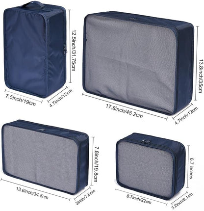 Travel Packing Cubes, Luggage Organizers with Shoe Bag