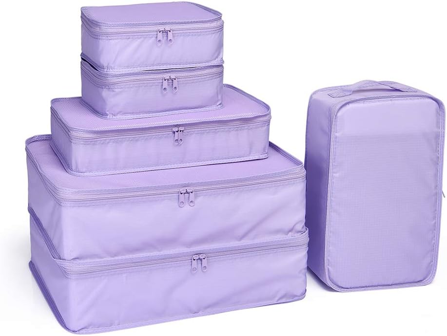 Travel Packing Cubes, Luggage Organizers with Shoe Bag