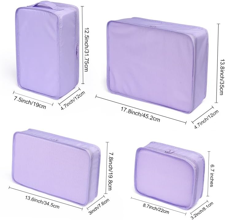 Travel Packing Cubes, Luggage Organizers with Shoe Bag