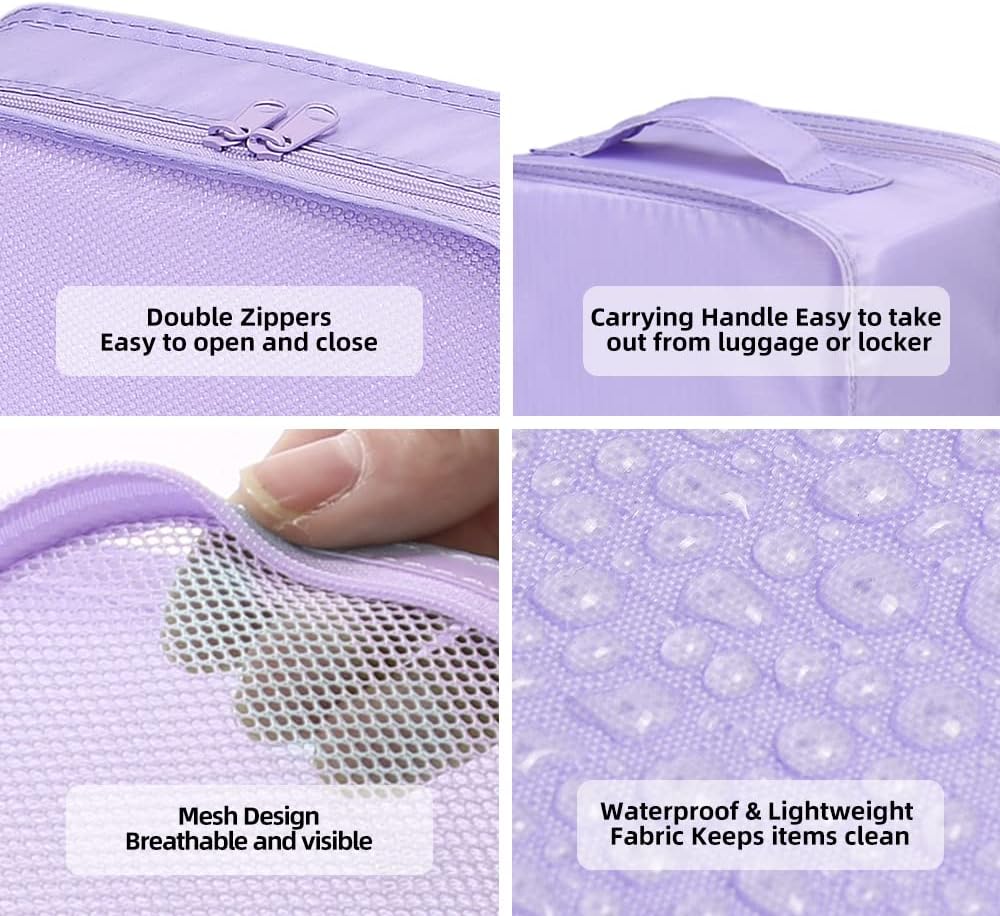 Travel Packing Cubes, Luggage Organizers with Shoe Bag