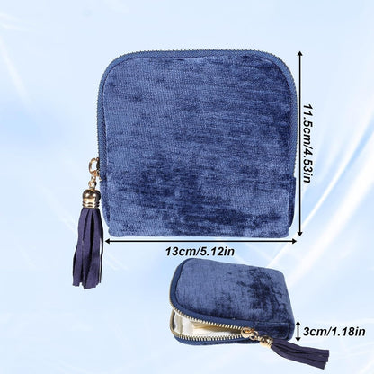 Small Portable Jewelry Travel Case Jewelry Pouch Bags with Tassel Zipper Soft Mini Jewelry Roll Organizer Storage Bag for Necklaces Bracelets Earrings
