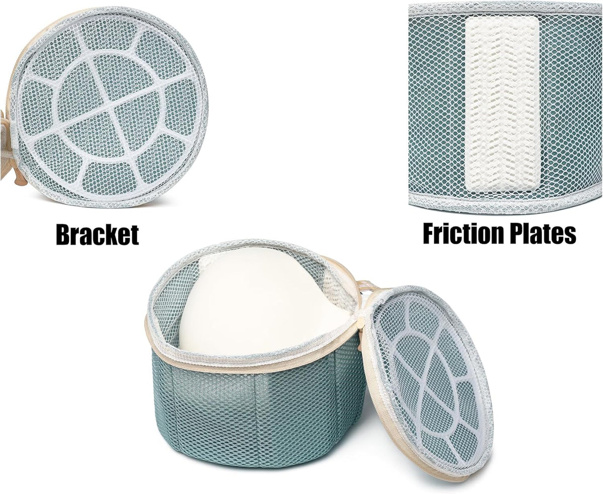 2 Pack Bra Laundry Bags for Washing Machine, Delicate Underwear Wash Bags with Anti-Deformation Structure & Fixed Friction Plates