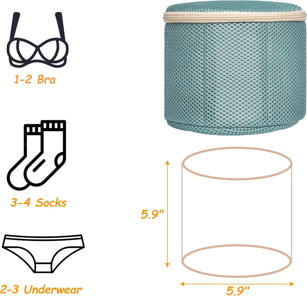 2 Pack Bra Laundry Bags for Washing Machine, Delicate Underwear Wash Bags with Anti-Deformation Structure & Fixed Friction Plates