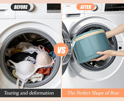 2 Pack Bra Laundry Bags for Washing Machine, Delicate Underwear Wash Bags with Anti-Deformation Structure & Fixed Friction Plates