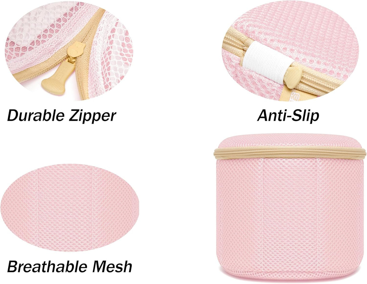 2 Pack Bra Laundry Bags for Washing Machine, Delicate Underwear Wash Bags with Anti-Deformation Structure & Fixed Friction Plates
