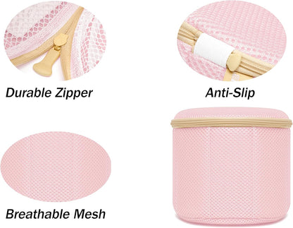 2 Pack Bra Laundry Bags for Washing Machine, Delicate Underwear Wash Bags with Anti-Deformation Structure & Fixed Friction Plates