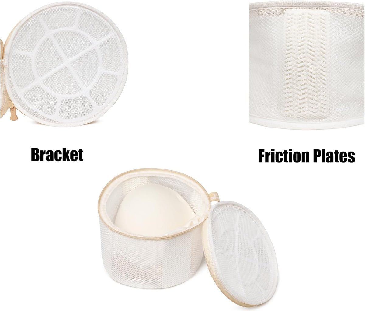 2 Pack Bra Laundry Bags for Washing Machine, Delicate Underwear Wash Bags with Anti-Deformation Structure & Fixed Friction Plates
