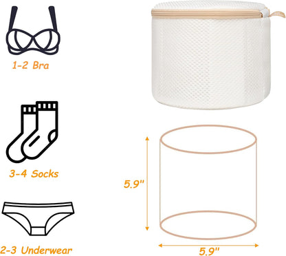 2 Pack Bra Laundry Bags for Washing Machine, Delicate Underwear Wash Bags with Anti-Deformation Structure & Fixed Friction Plates