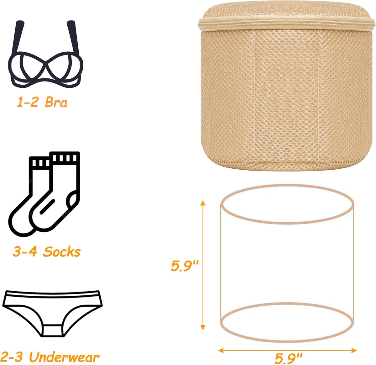 2 Pack Bra Laundry Bags for Washing Machine, Delicate Underwear Wash Bags with Anti-Deformation Structure & Fixed Friction Plates