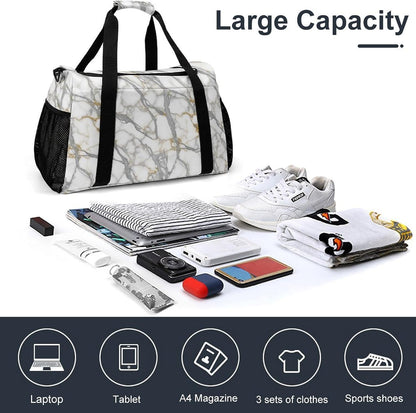 Foldable Weekender Travel Duffel Bag Lightweight Carry On Overnight Tote Bag for Women Sport Yoga