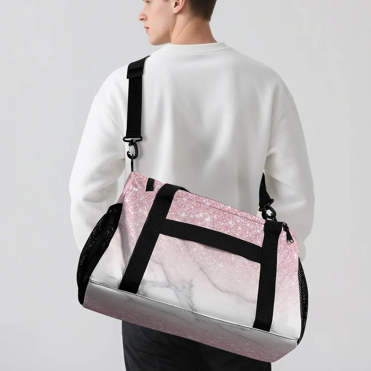 Foldable Weekender Travel Duffel Bag Lightweight Carry On Overnight Tote Bag for Women Sport Yoga