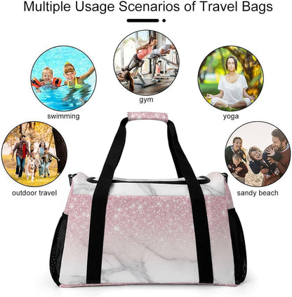 Foldable Weekender Travel Duffel Bag Lightweight Carry On Overnight Tote Bag for Women Sport Yoga