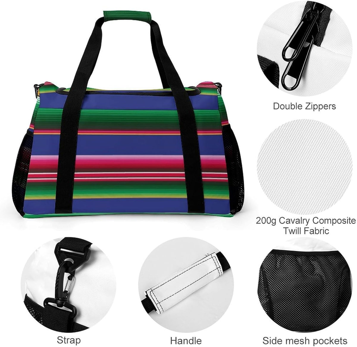 Foldable Weekender Travel Duffel Bag Lightweight Carry On Overnight Tote Bag for Women Sport Yoga