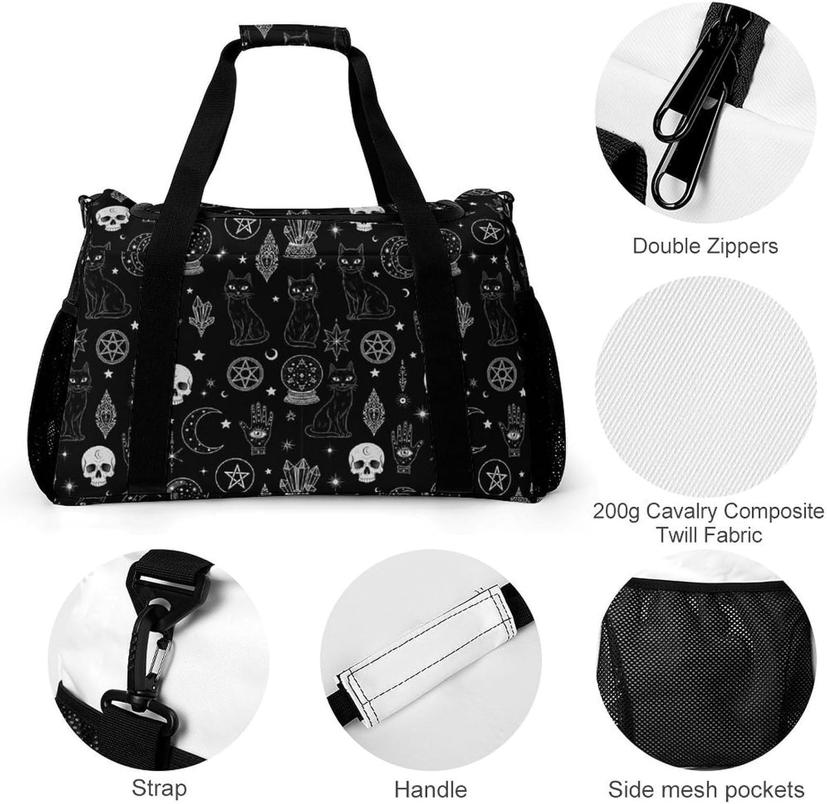Foldable Weekender Travel Duffel Bag Lightweight Carry On Overnight Tote Bag for Women Sport Yoga
