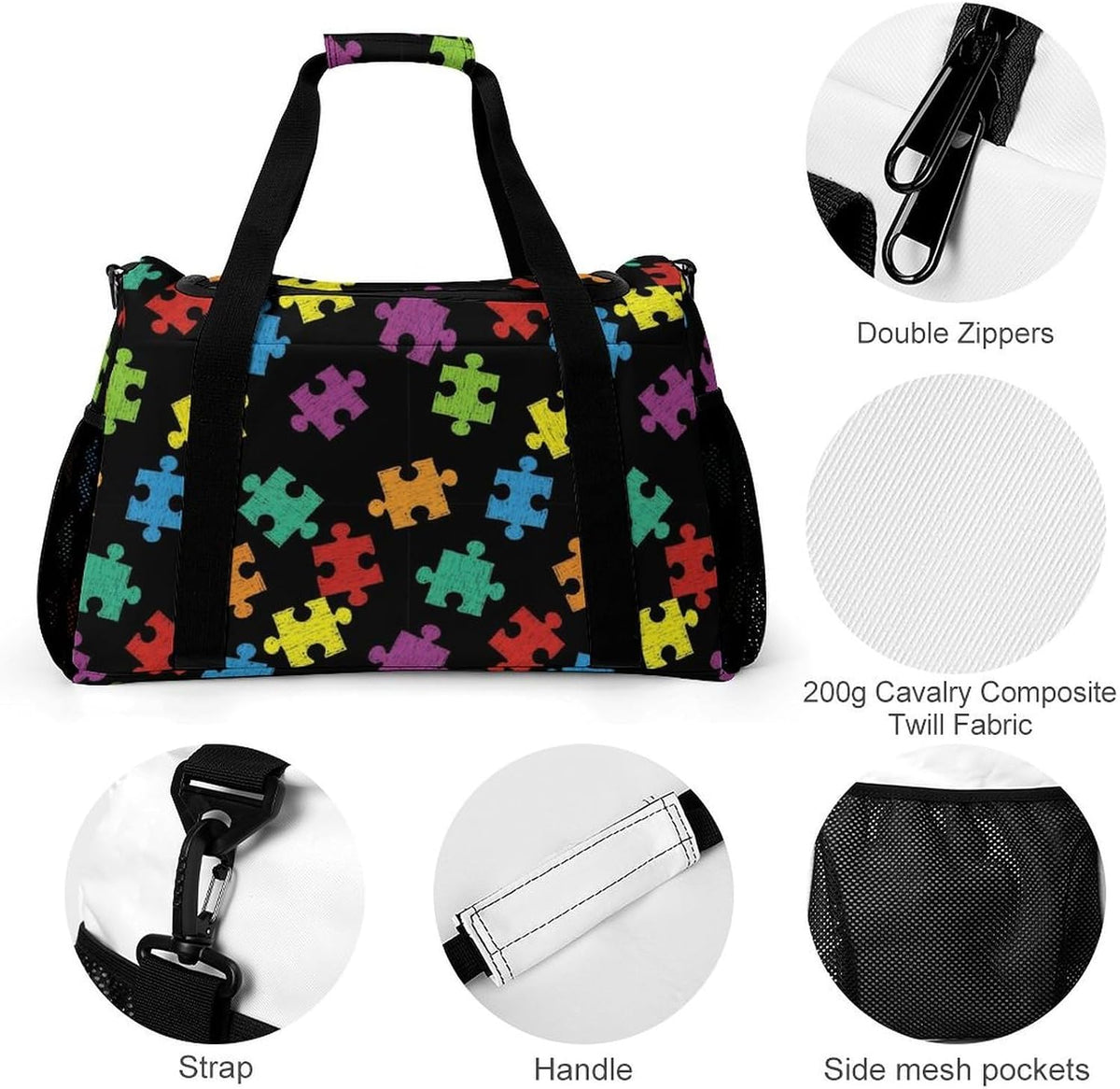 Foldable Weekender Travel Duffel Bag Lightweight Carry On Overnight Tote Bag for Women Sport Yoga