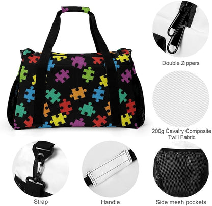 Foldable Weekender Travel Duffel Bag Lightweight Carry On Overnight Tote Bag for Women Sport Yoga