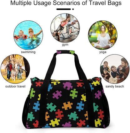 Foldable Weekender Travel Duffel Bag Lightweight Carry On Overnight Tote Bag for Women Sport Yoga