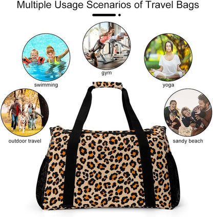 Foldable Weekender Travel Duffel Bag Lightweight Carry On Overnight Tote Bag for Women Sport Yoga