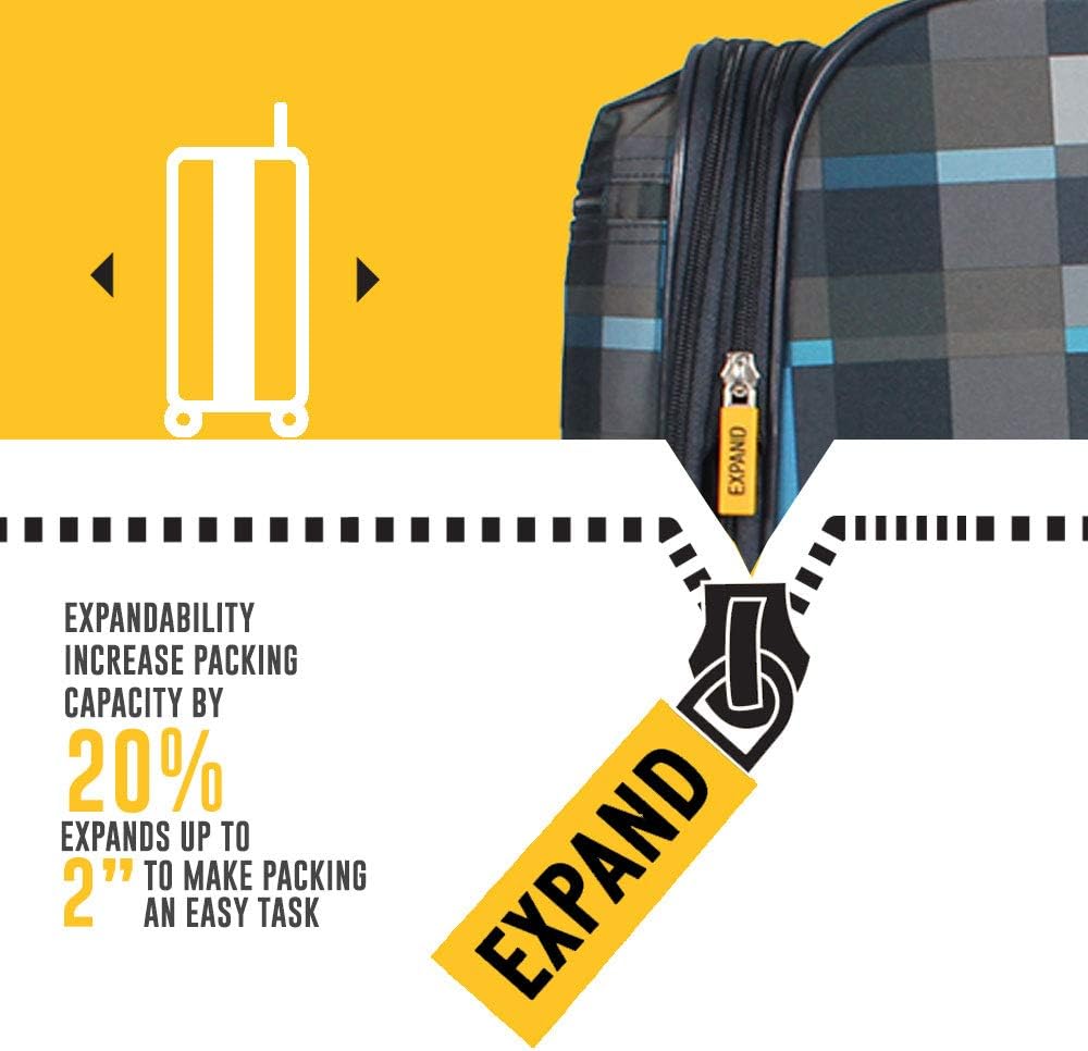 Ultra Lightweight Carry On - Softside 22.8-inch Expandable Luggage - Small Rolling Bag Fits Most Airline Compartments - Durable 8-Spinner Wheels Suitcase (Black)
