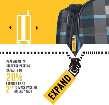 Ultra Lightweight Carry On - Softside 22.8-inch Expandable Luggage - Small Rolling Bag Fits Most Airline Compartments - Durable 8-Spinner Wheels Suitcase (Black)