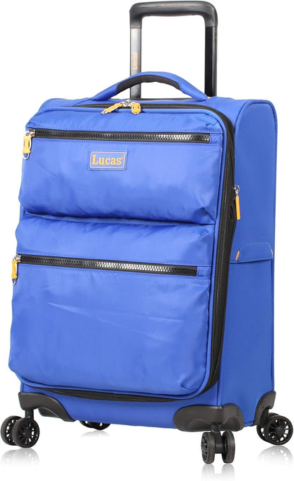 Ultra Lightweight Carry On - Softside 22.8-inch Expandable Luggage - Small Rolling Bag Fits Most Airline Compartments - Durable 8-Spinner Wheels Suitcase (Black)