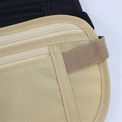 2 Pack Travel Money Belt Waist Wallet, Slim RFID Blocking Passport Holder, Invisible Belt Bag Fanny Pack for Men Women