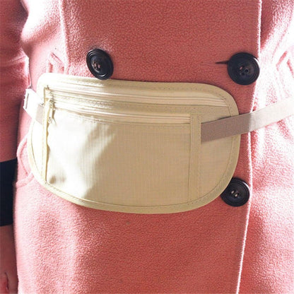 2 Pack Travel Money Belt Waist Wallet, Slim RFID Blocking Passport Holder, Invisible Belt Bag Fanny Pack for Men Women
