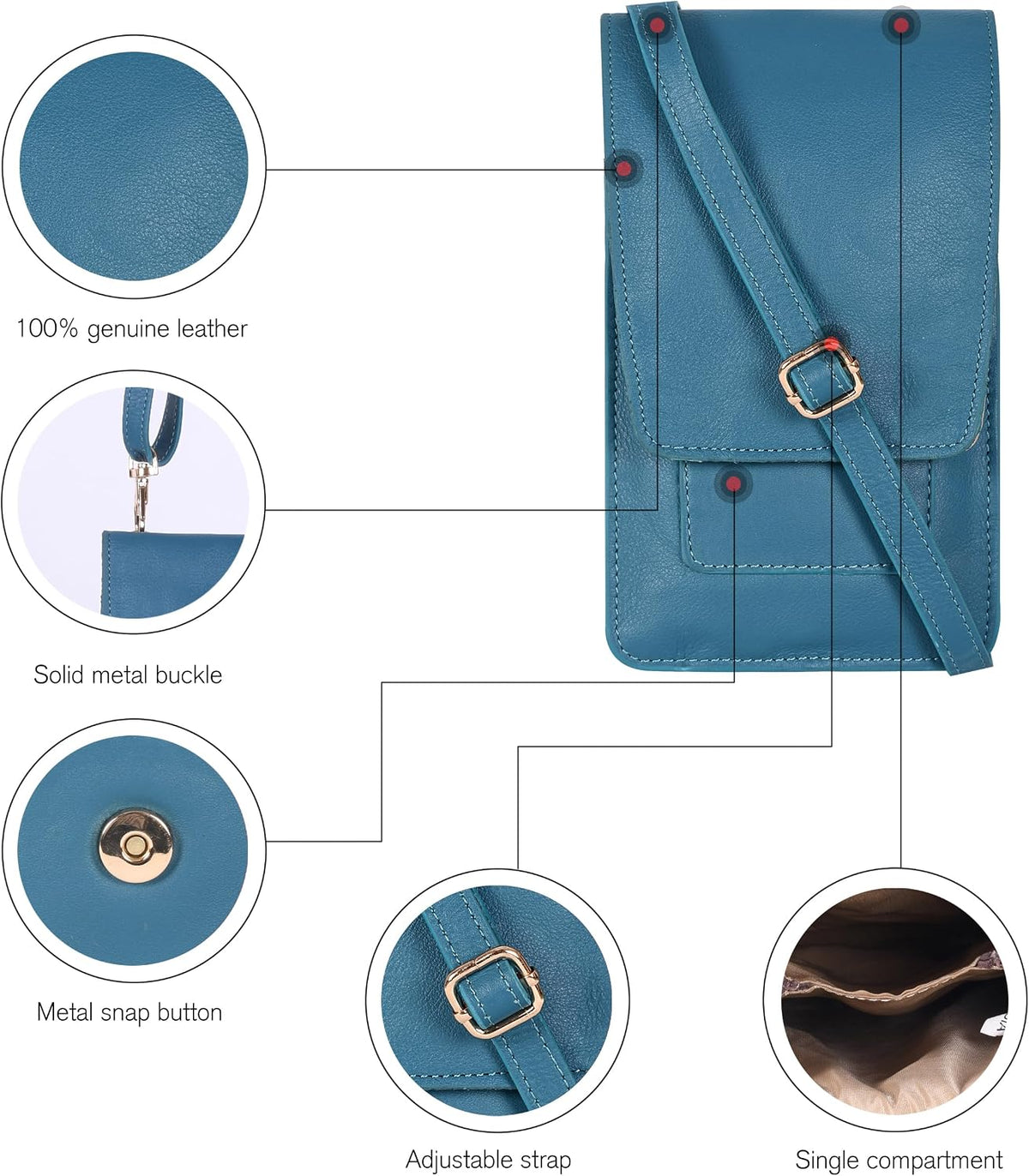 Small Crossbody Bag For Women - Mini Cell Phone Purse - Crossover Wallet Bag With Adjustable Shoulder Strap