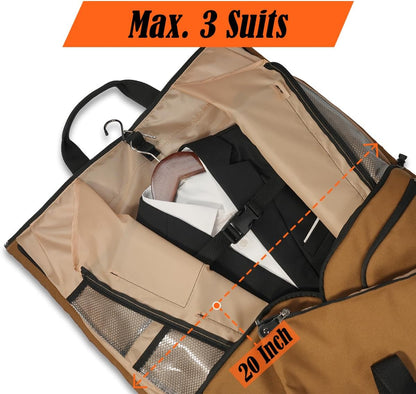 48H Garment Duffle Bags For Travel,10-Pockets Carry On Garment Bag, 3 Suit Travel Bags, 62L 2-In-1 Garment Duffel Bag, Convertible Garment bag, Boardable Garment Bag