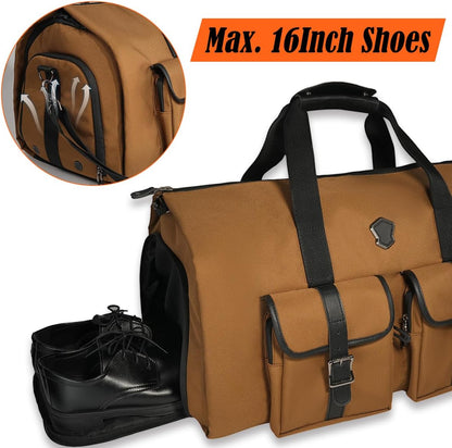 48H Garment Duffle Bags For Travel,10-Pockets Carry On Garment Bag, 3 Suit Travel Bags, 62L 2-In-1 Garment Duffel Bag, Convertible Garment bag, Boardable Garment Bag