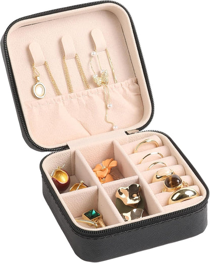 Travel Jewelry Case Box Organizer with Mirror, Jewelry Storage,Green,1 Pcs