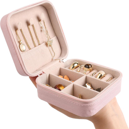 Travel Jewelry Case Box Organizer with Mirror, Jewelry Storage,Green,1 Pcs