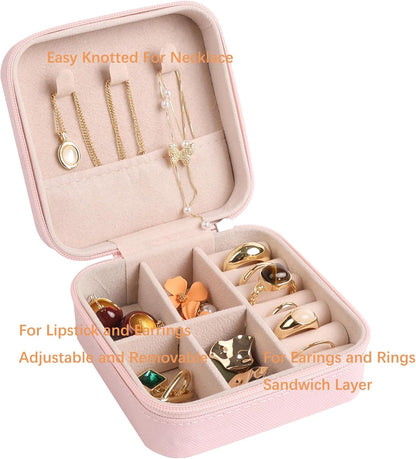 Travel Jewelry Case Box Organizer with Mirror, Jewelry Storage,Green,1 Pcs