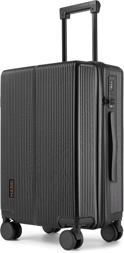 Hulsin Carry On Luggage with TSA Lock 22x14x9 Airline Approved for Women | Hardside Carry-on Suitcase with 360° Spinner Wheels, Lightweight Hard Shell 20 Inch Suitcase for Man,Airport,Business Travel