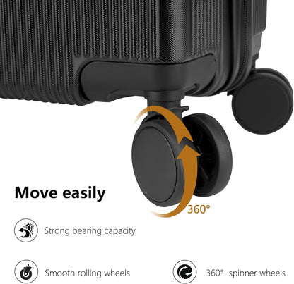 Hulsin Carry On Luggage with TSA Lock 22x14x9 Airline Approved for Women | Hardside Carry-on Suitcase with 360° Spinner Wheels, Lightweight Hard Shell 20 Inch Suitcase for Man,Airport,Business Travel