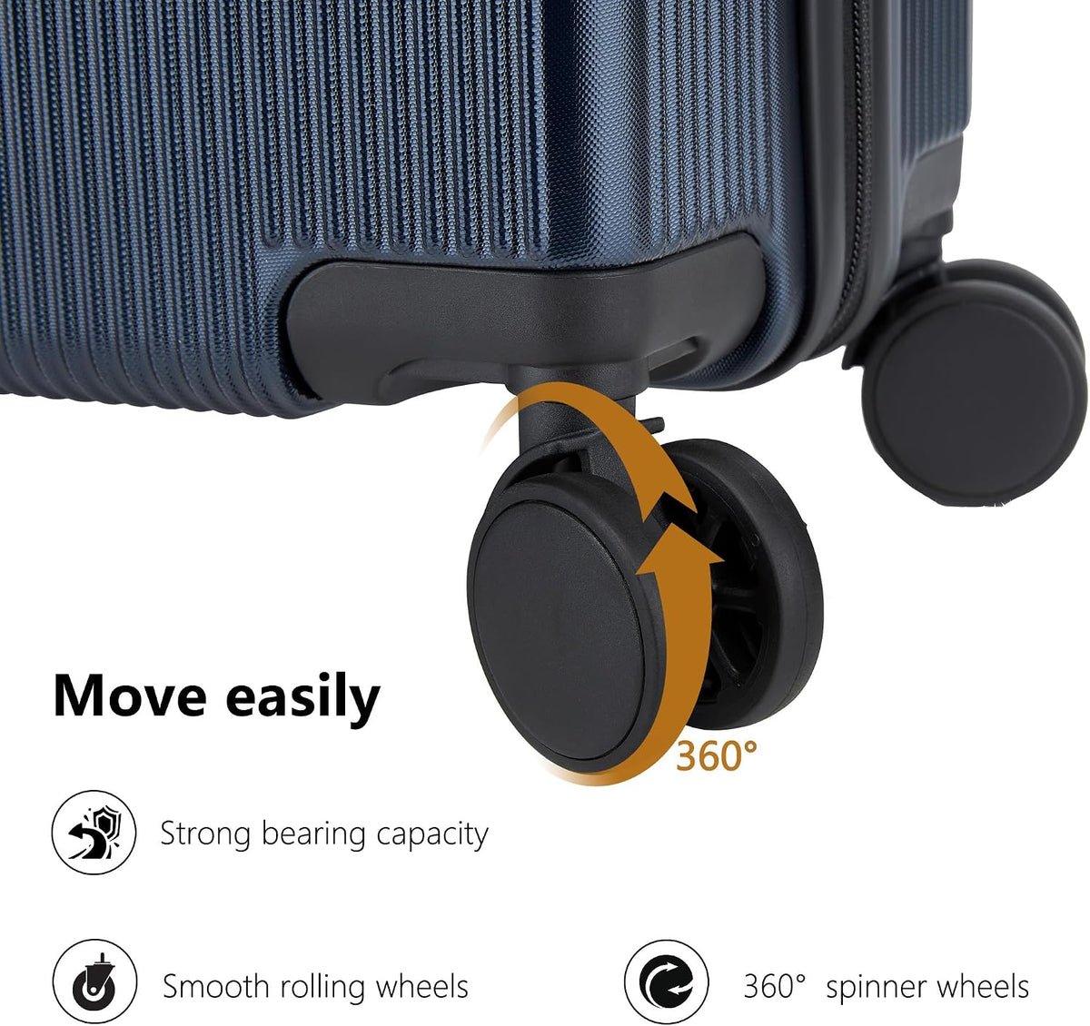Hulsin Carry On Luggage with TSA Lock 22x14x9 Airline Approved for Women | Hardside Carry-on Suitcase with 360° Spinner Wheels, Lightweight Hard Shell 20 Inch Suitcase for Man,Airport,Business Travel